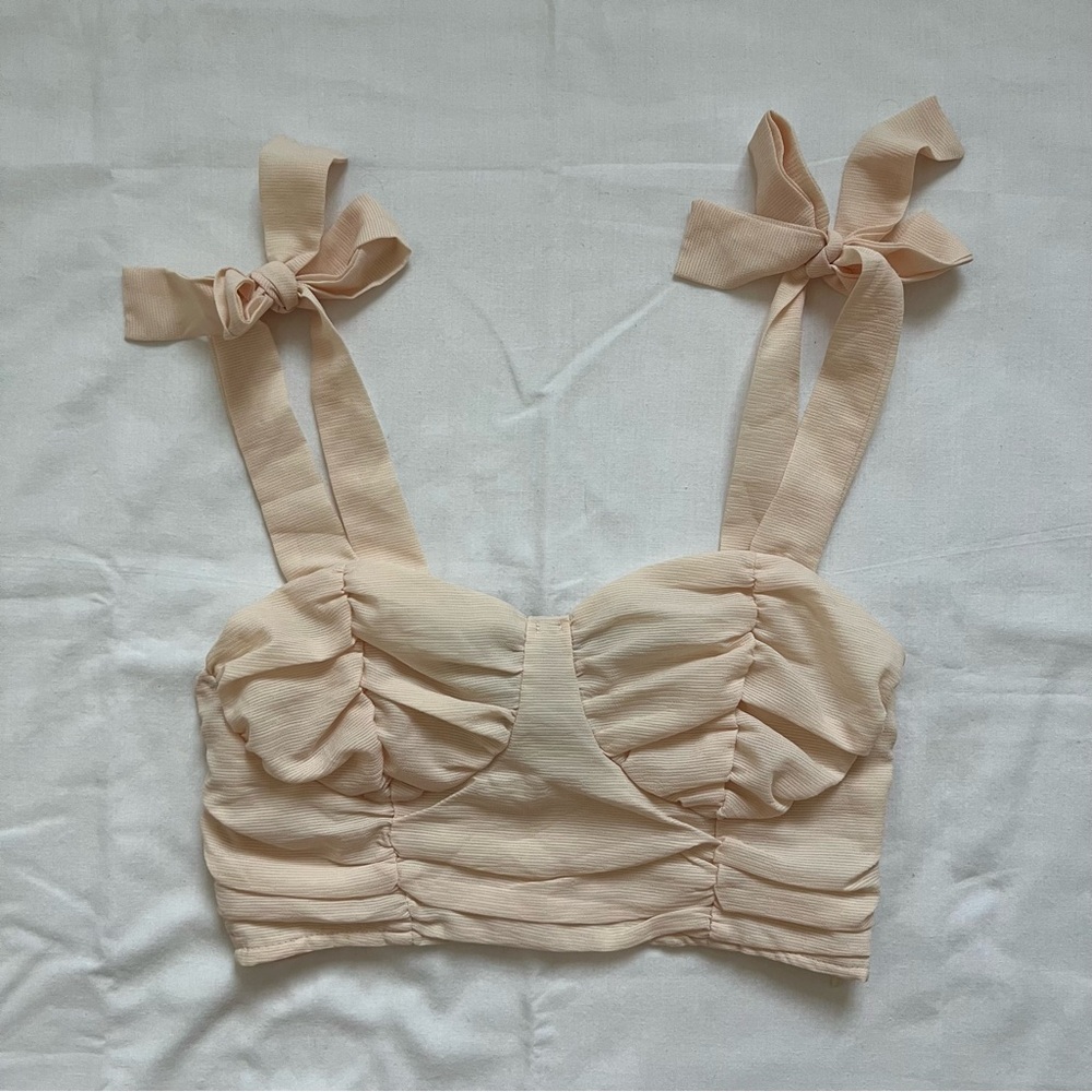 PrettyLittleThing Cream Crop Top